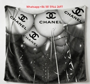 Black & White Chanel Balloons Flannel Fleece Throw Blanket IMG_7245